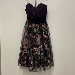 Purple floral homecoming dress